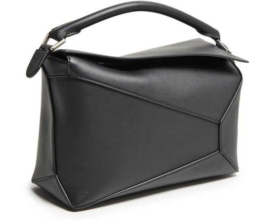 Loewe Medium Puzzle Edge bag in classic calfskin in Black — view 2