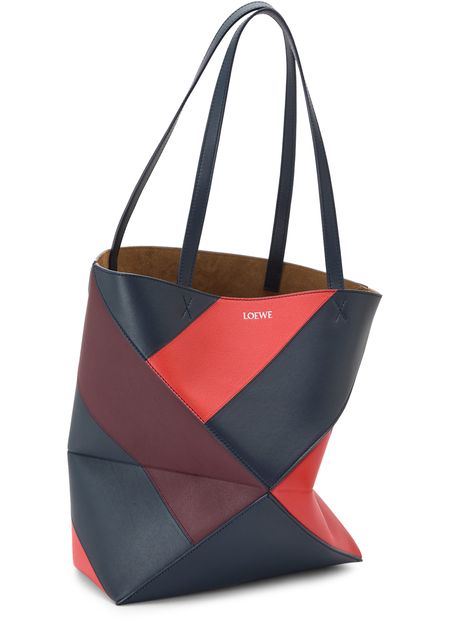 Loewe Medium-sized Puzzle Fold graphic tote bag in Multicolor Deep Navy — view 2