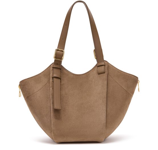 Loewe Medium suede Hammock Flip bag in Brownish Green — view 3