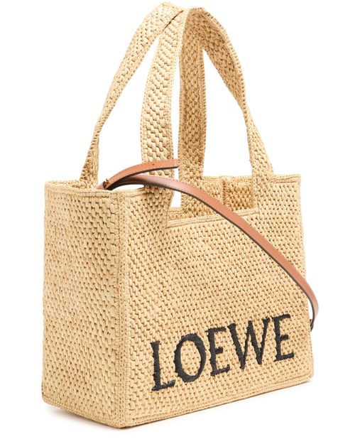 Loewe Medium tote bag with logo in Natural — view 2