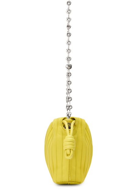 Loewe Mini Flamenco Purse in pleated nappa leather in Lemon — view 4