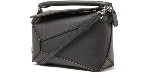 Loewe Mini Puzzle Edge bag in classic calfskin in Black — view 1
