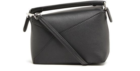Loewe Mini Puzzle Edge bag in classic calfskin in Black — view 3