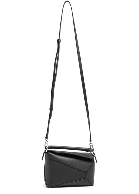 Loewe Mini Puzzle Edge bag in classic calfskin in Black — view 4