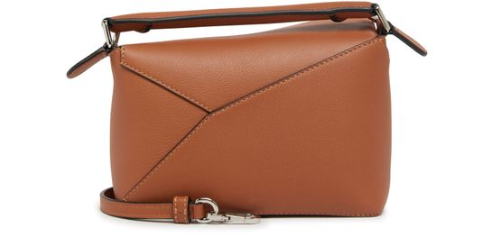 Loewe Mini Puzzle Edge bag in classic calfskin in Tan — view 3