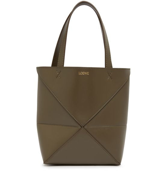 Loewe Puzzle mini tote bag in Dark Khaki Green — view 1