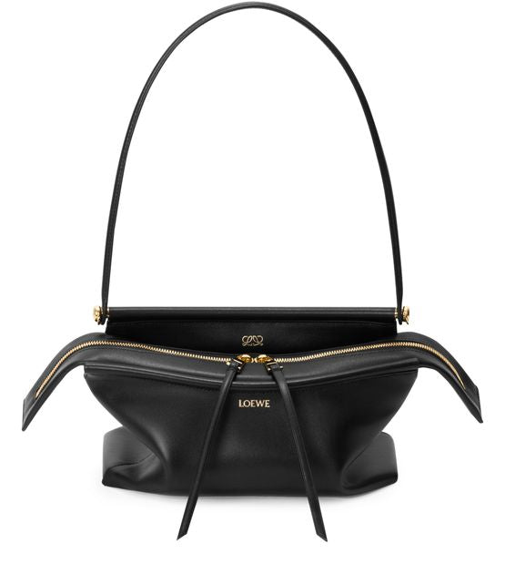 Loewe Small Whisker bag in glazed calfskin in Black — view 1