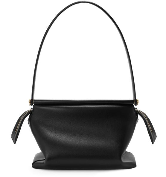 Loewe Small Whisker bag in glazed calfskin in Black — view 3