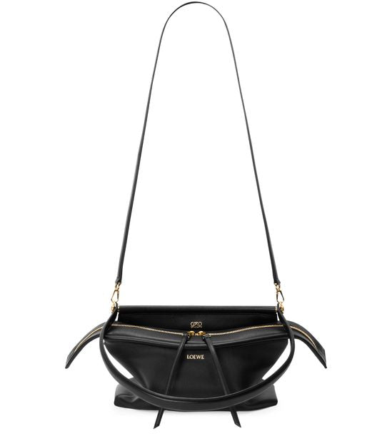 Loewe Small Whisker bag in glazed calfskin in Black — view 4
