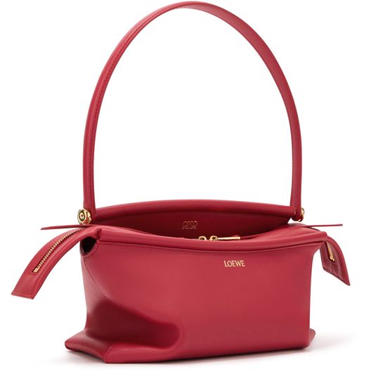 Loewe Small Whisker bag in glazed calfskin in Carmine Red — view 2