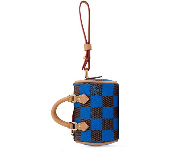 Louis Vuitton Damier Pop Mini Speedy Bag Charm in Dark Blue — view 3