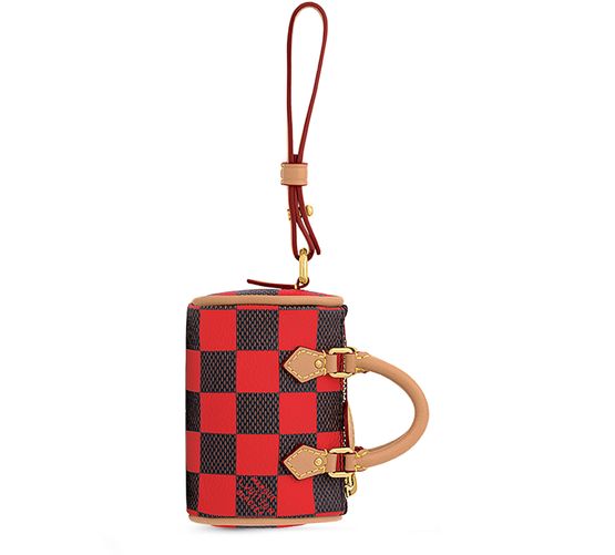 Louis Vuitton Damier Pop Mini Speedy Bag Charm in Red — view 1