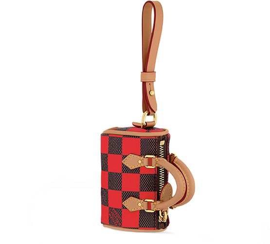 Louis Vuitton Damier Pop Mini Speedy Bag Charm in Red — view 2