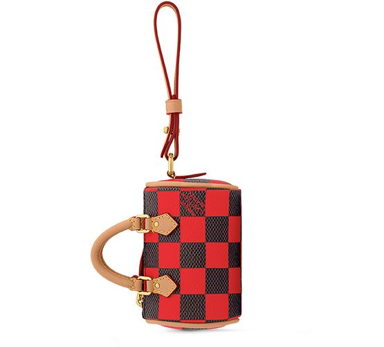 Louis Vuitton Damier Pop Mini Speedy Bag Charm in Red — view 3