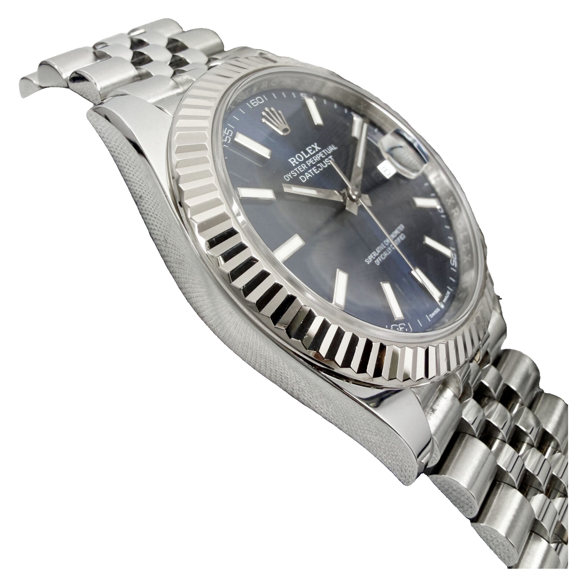 Rolex Datejust Blue Dial Fluted Bezel Jubilee Bracelet