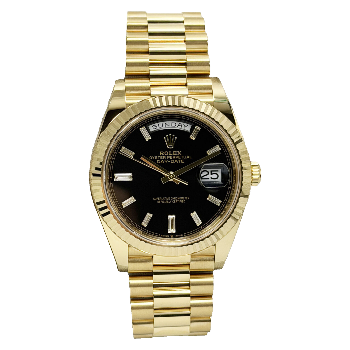 Rolex Day-Date Black Dial President Bracelet