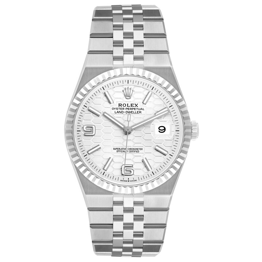 Rolex Land-Dweller White Honeycomb Dial Flat Jubilee Bracelet