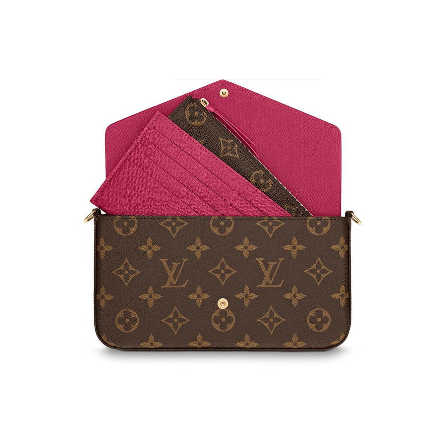 Monogram Chain Pouch — Fuchsia Insert