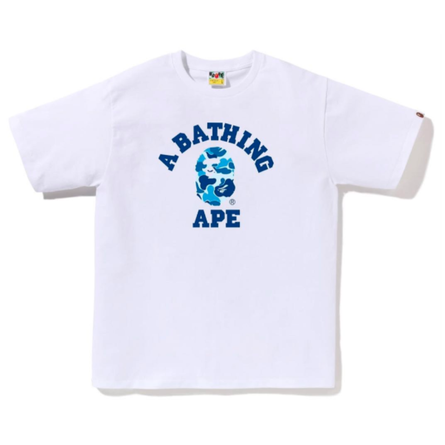 BAPE Blue A Bathing Ape Graphic T-Shirt White - supplier original
