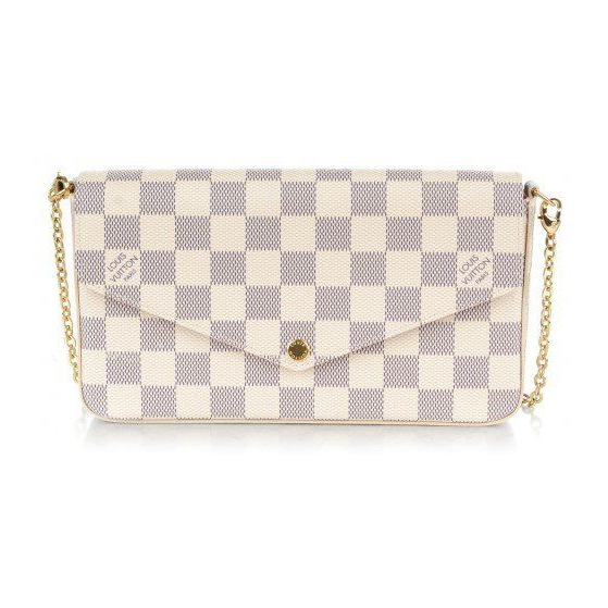 Checkerboard Chain Pouch — Ivory / Pink