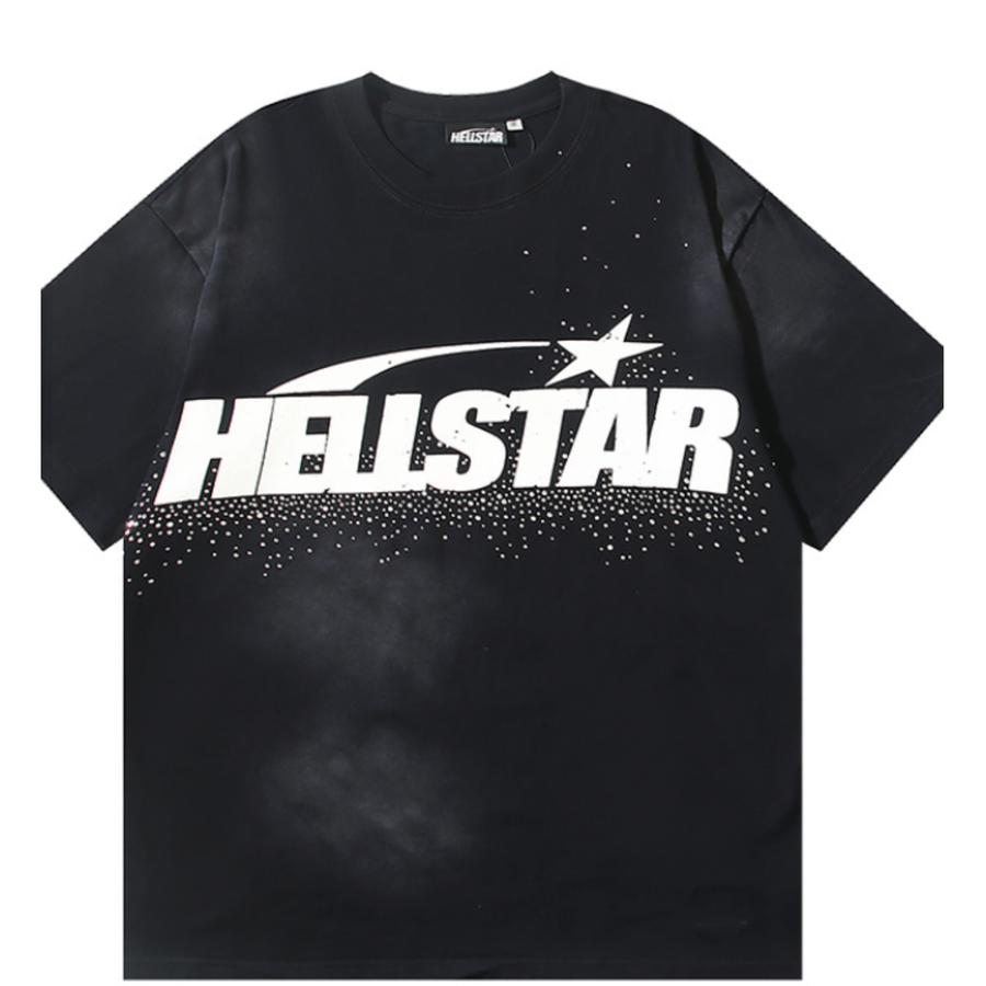 Hellstar Dotted Logo T-Shirt – Black/White