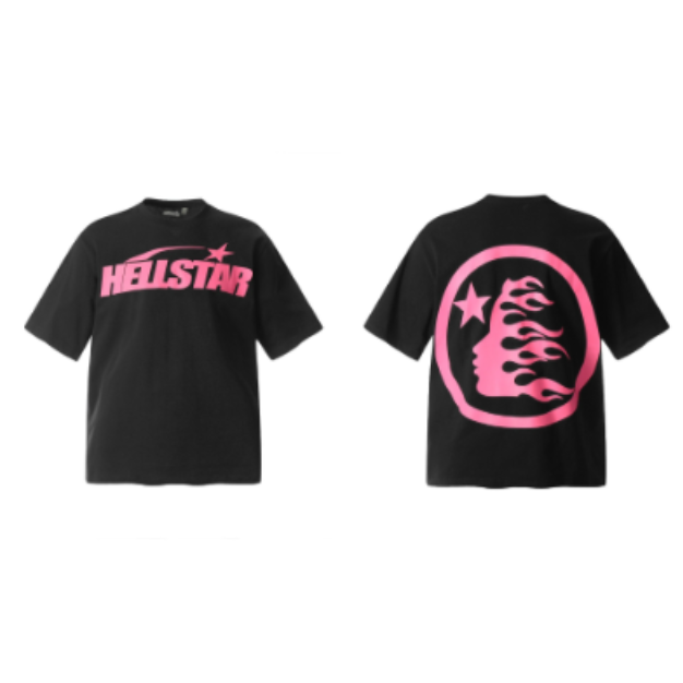 Hellstar Flaming Head Graphic T-Shirt Black/Pink - supplier original