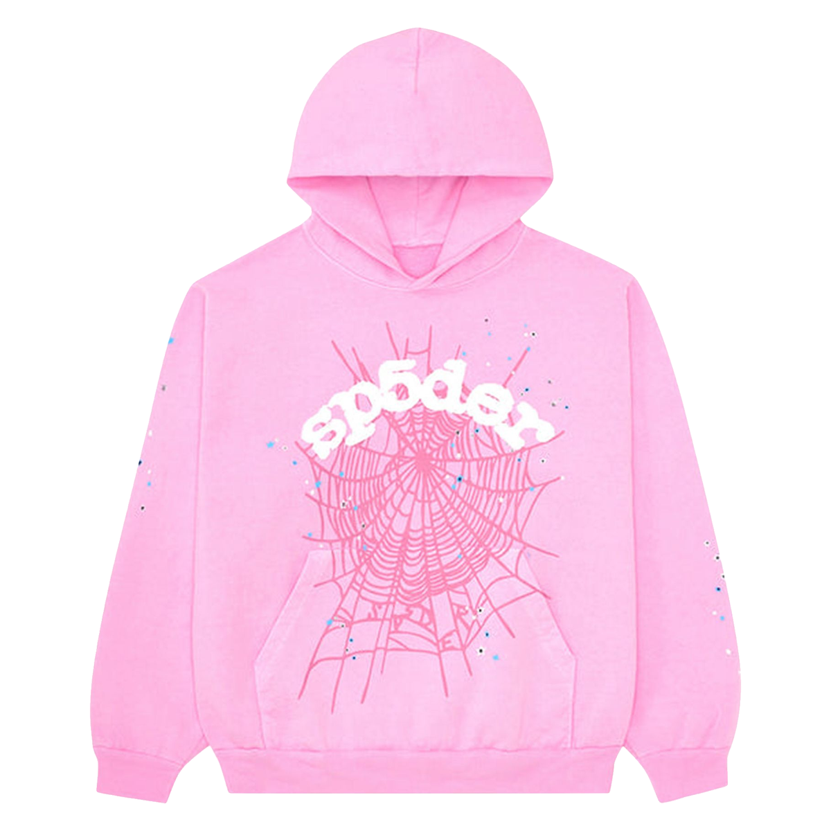 Sp5der Web Graphic Hoodie – Pink/White