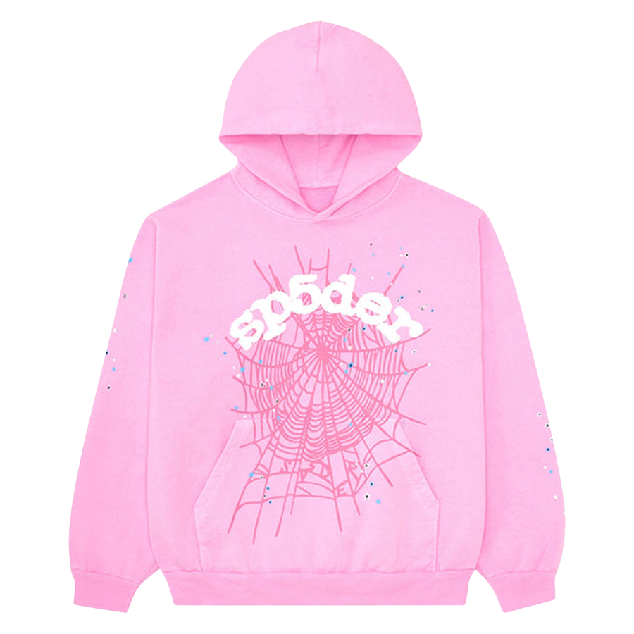 Sp5der Web Graphic Hoodie – Pink/White