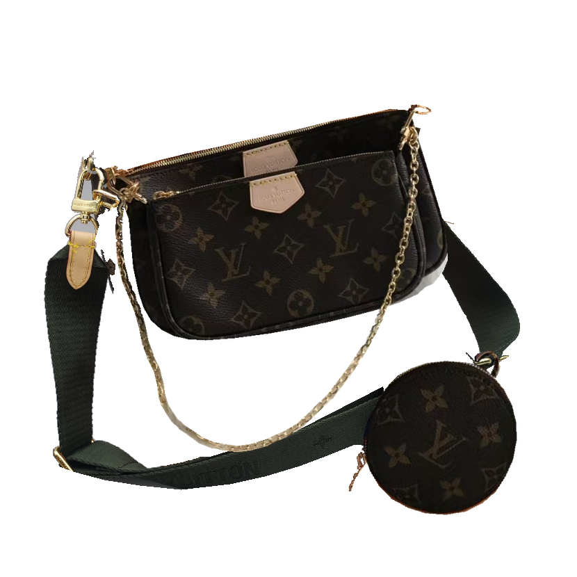 Louis Vuitton Monogram Multi-Pouch Crossbody Bag – Brown / Dark Green Strap