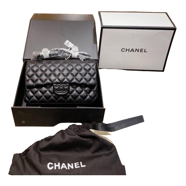 Chanel Diamond Quilted Chain Flap Shoulder Bag – Black