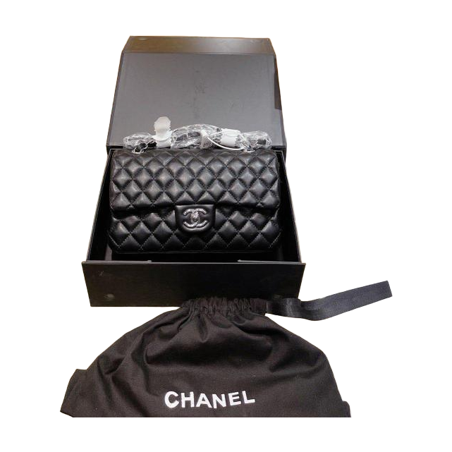 Chanel Diamond Quilted Chain Flap Shoulder Bag – Black