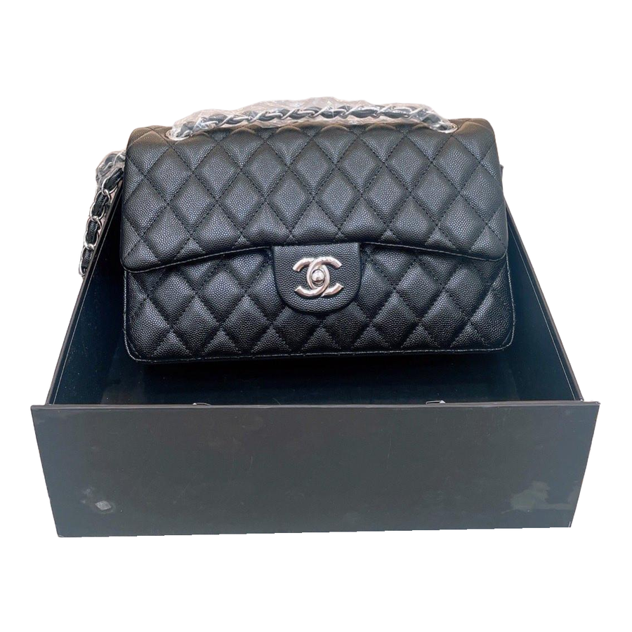 Chanel Grained Diamond Quilted Chain Flap Shoulder Bag – Black