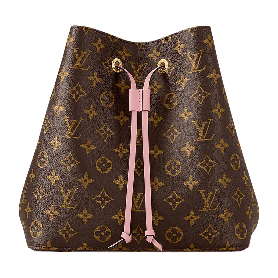 Louis Vuitton Monogram Drawstring Bucket Bag – Brown / Pink with Pink Interior
