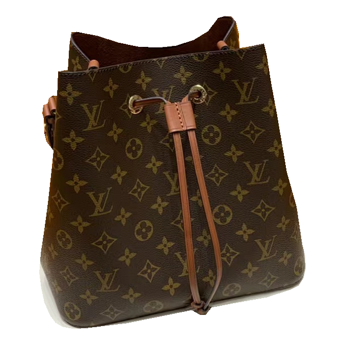 Louis Vuitton Monogram Drawstring Bucket Bag – Brown / Tan with Brown Interior