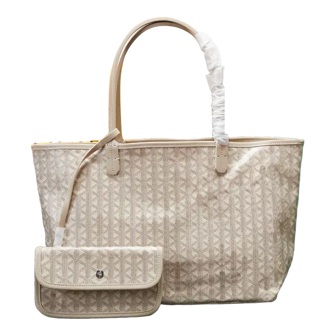 Goyard Chevron Print Shoulder Tote – Beige