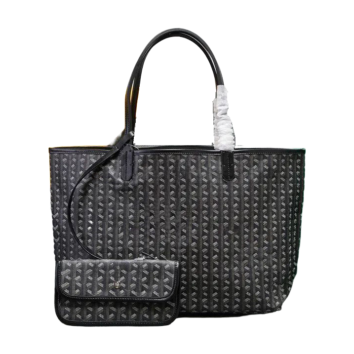 Goyard Chevron Print Shoulder Tote – Black / Gray