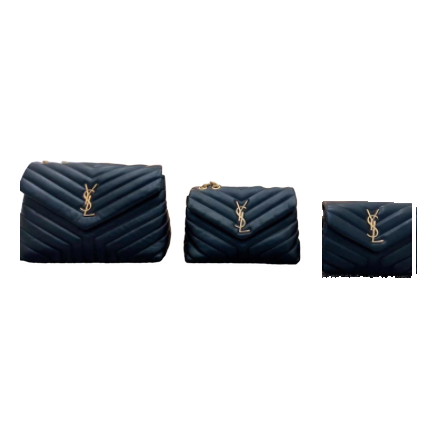 Saint Laurent Chevron Quilted Monogram Flap Bag – Black