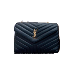 Saint Laurent Chevron Quilted Monogram Flap Bag – Black