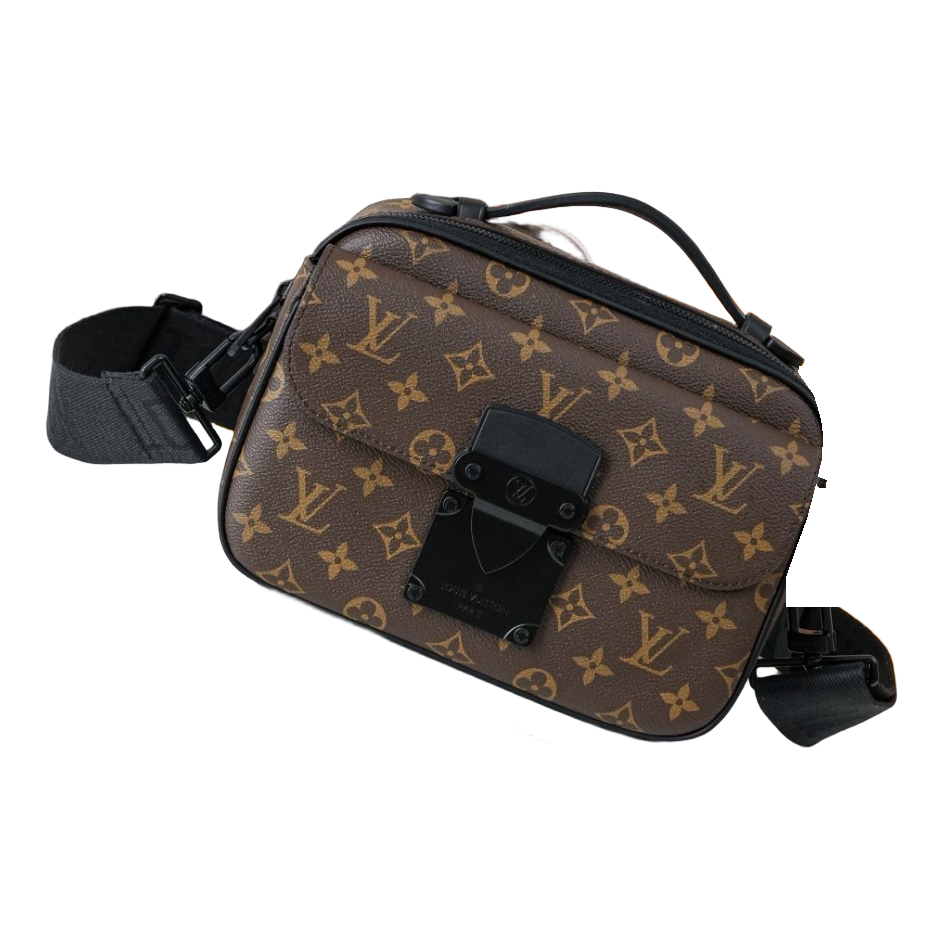 Louis Vuitton Monogram Top Handle Messenger Bag – Brown / Black Trim