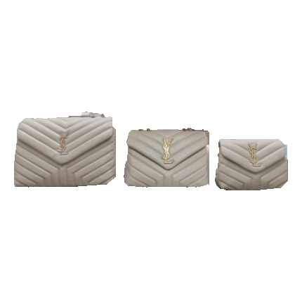 Saint Laurent Chevron Quilted Monogram Flap Bag – Cream Beige