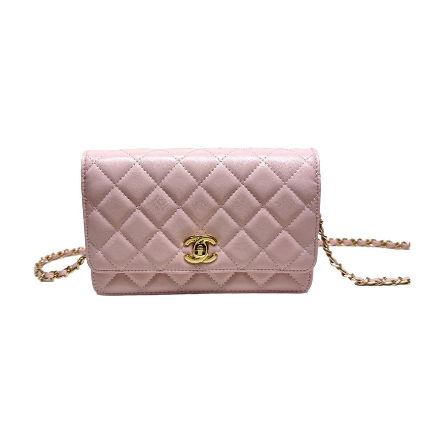 Chanel Quilted Chain Shoulder Bag – Light Pink