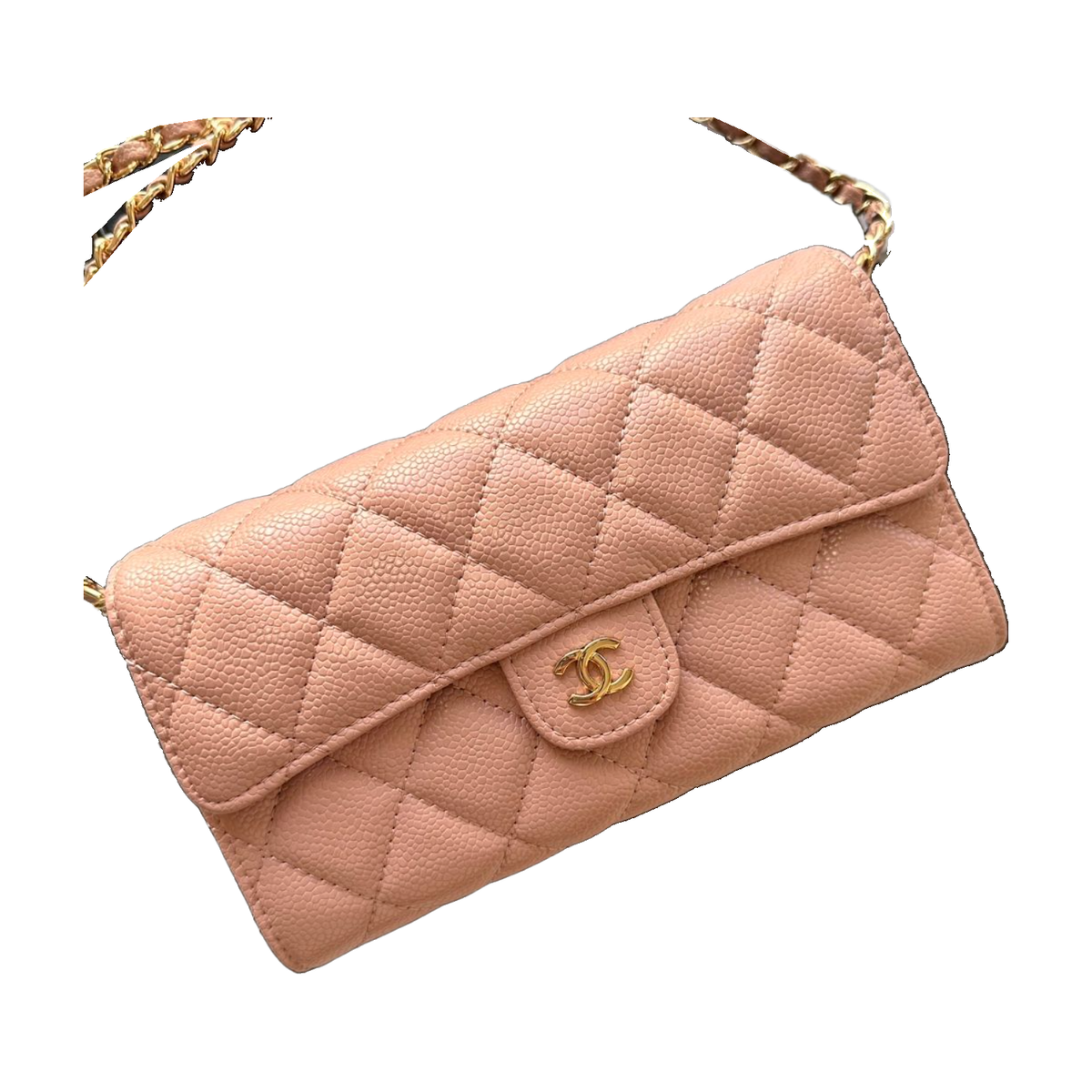 Chanel Diamond Quilted Mini Chain Shoulder Bag – Peach Pink