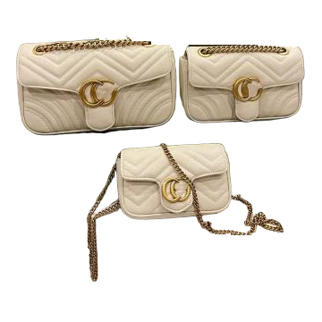 Gucci Quilted Flap Shoulder Bag with GG Emblem – Cream Beige
