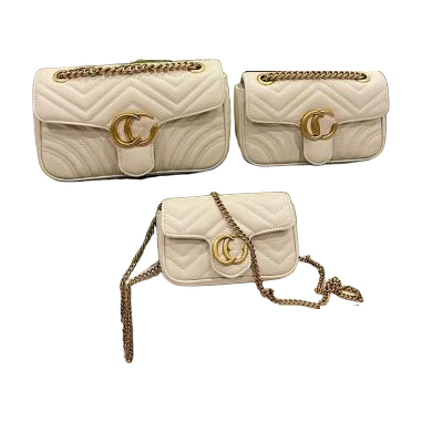 Gucci Quilted Flap Shoulder Bag with GG Emblem – Cream Beige