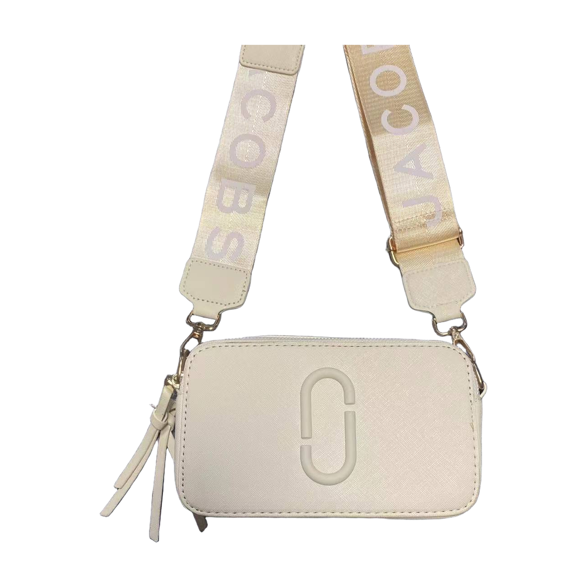 Marc Jacobs Logo Camera Crossbody Bag with Lettered Strap – Ivory