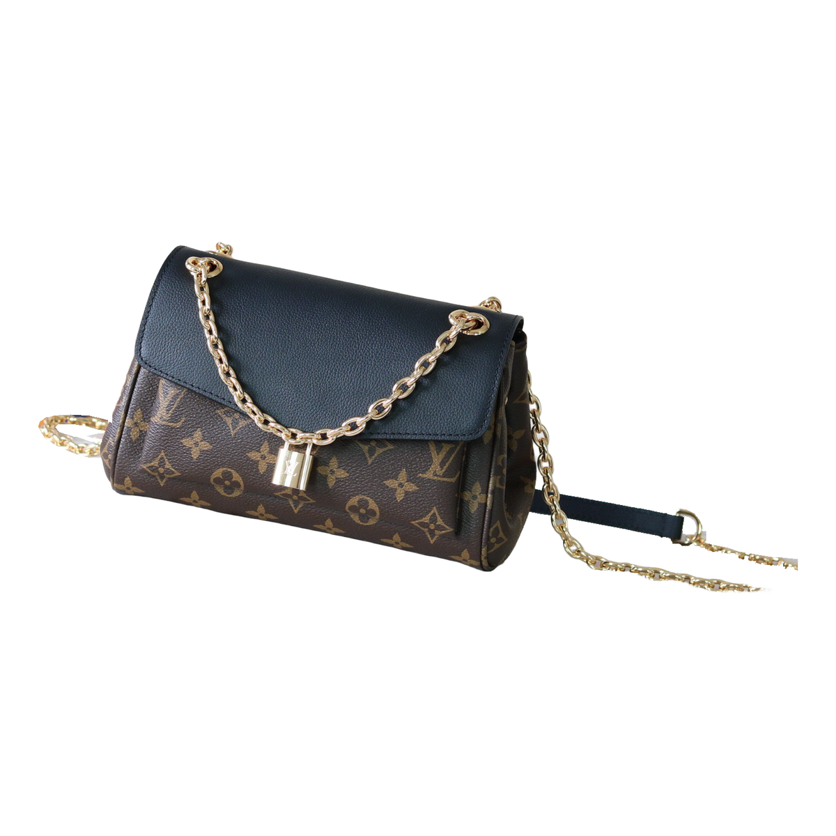 Louis Vuitton Monogram Flap Chain Shoulder Bag – Brown / black flap