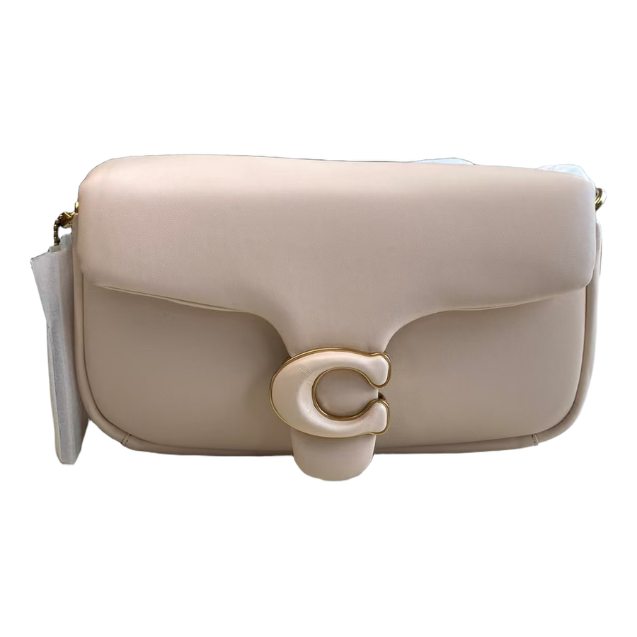 Coach Flap Shoulder Bag with C Clasp – Cream Beige