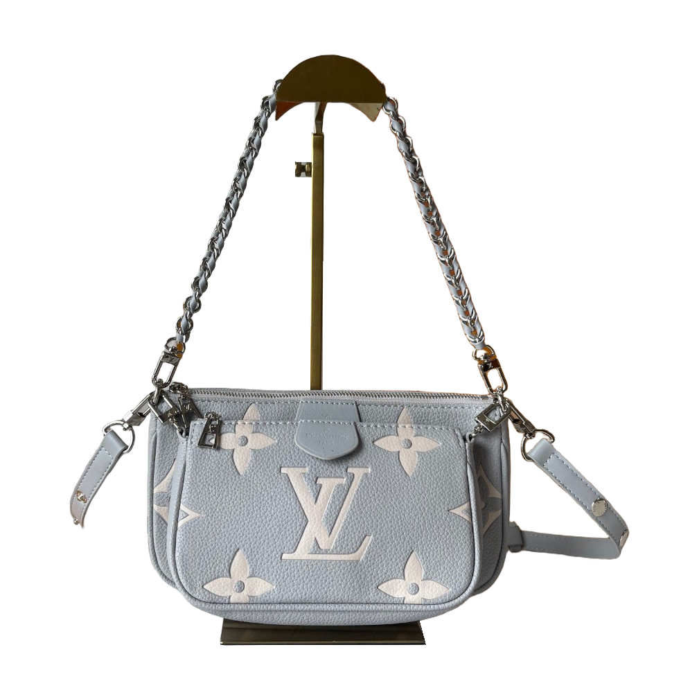 Louis Vuitton Monogram Chain Shoulder Bag – Gray / Cream