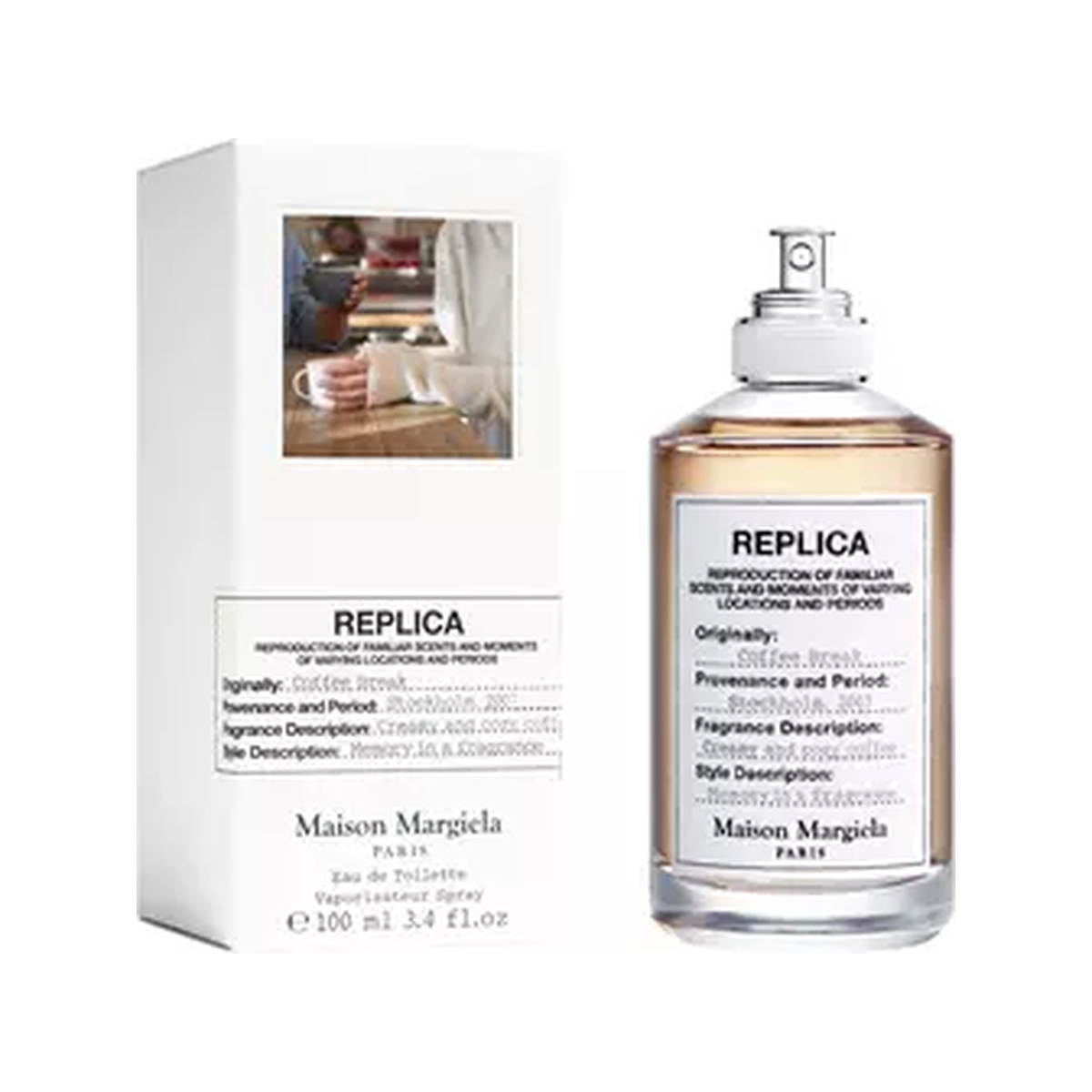 Maison Margiela REPLICA Coffee Break Eau de Toilette 100ml — bottle and box