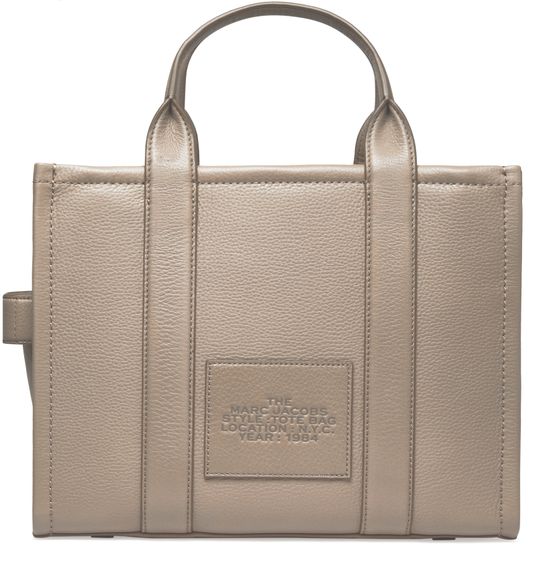 Marc Jacobs The Leather Medium Tote Bag in Cement — view 3